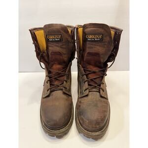 Size 8.5 D Carolina Work Boots Brown Leather CA8028 Lace Up Waterproof